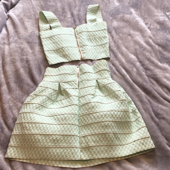 Mint Green two piece sleeveless mini dress - Picture 3 of 3